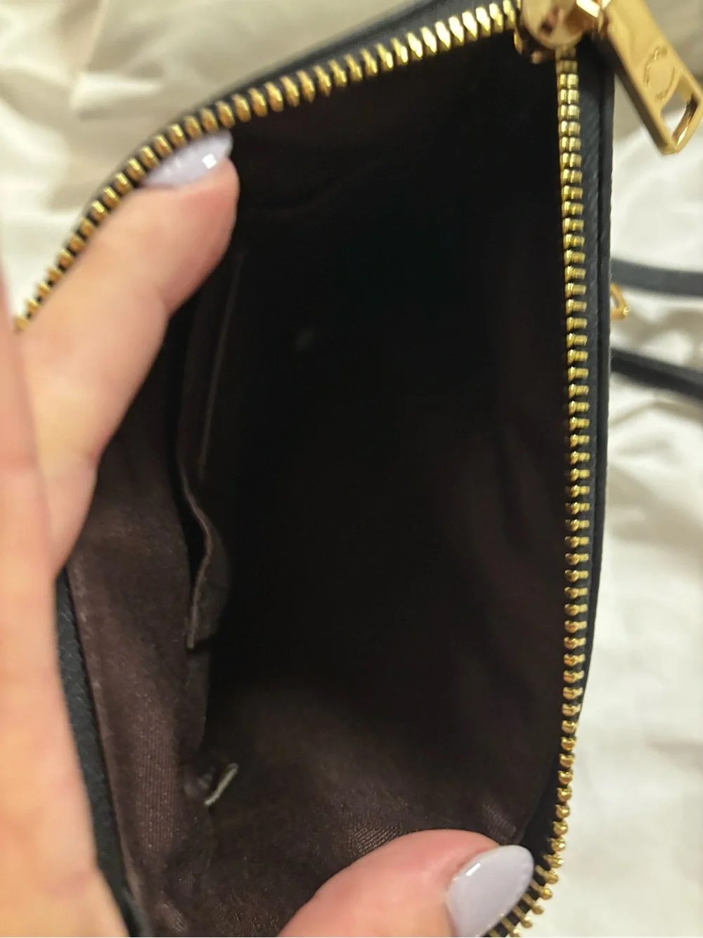 Coach Black Leather Crossbody with Gold-Tone Accents
